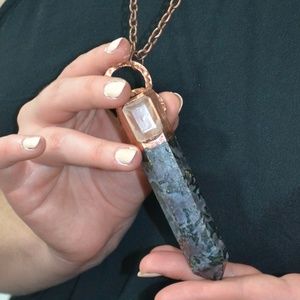 TVD Serpentine Tourmaline & Rose Quartz Necklace